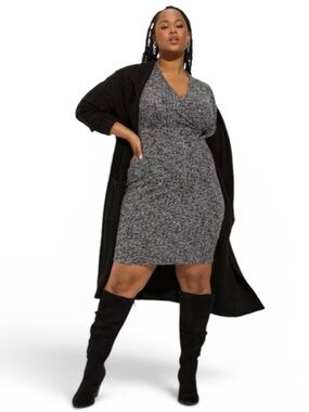 Torrid Mini Brushed Rib Hacci Surplice Dress